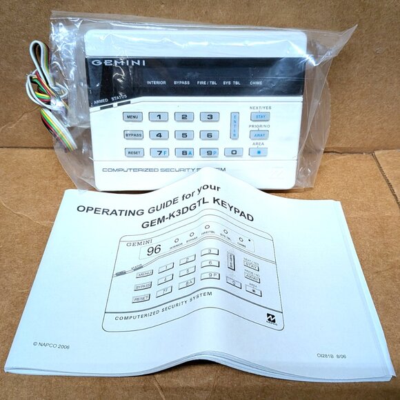 NAPCO GEMINI GEM-K3DGTL ALARM SYSTEM KEYPAD - Picture 4 of 6